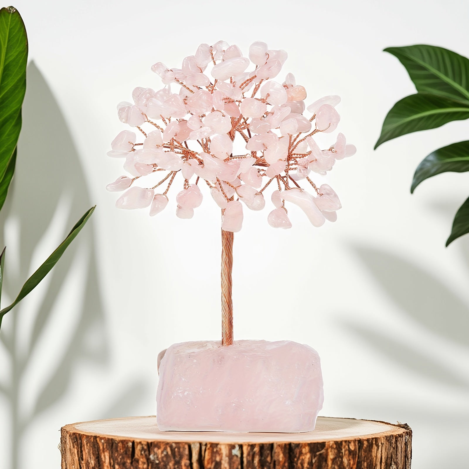 Rose Quartz Crystal Tree of Life - Chakra Tree