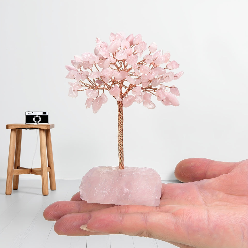Rose Quartz Crystal Tree of Life - Chakra Tree