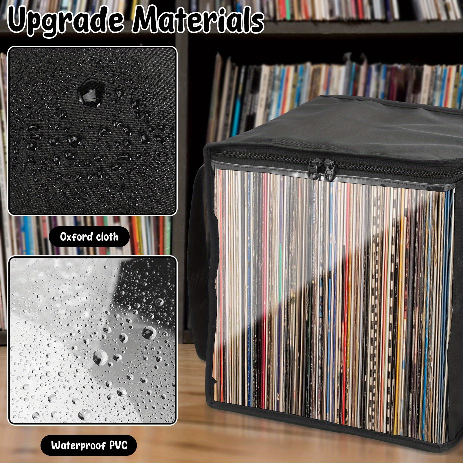 Large Capacity Transparent Vinyl Record Storage Bag