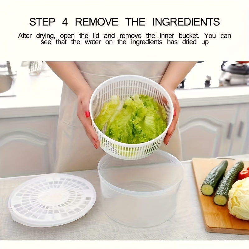 3-Piece Salad Spinner Set (Includes Lid + Basket + Bowl)