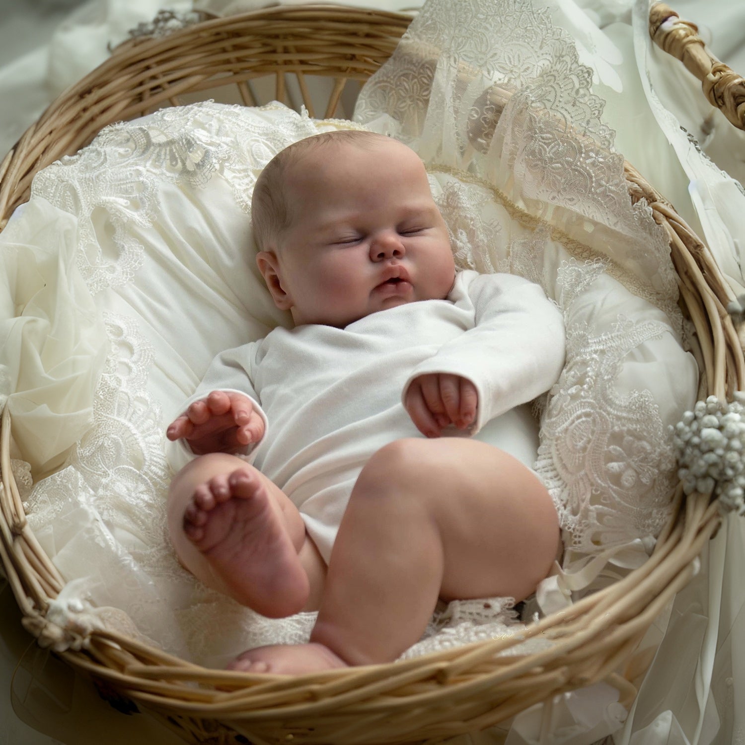 20-Inch 3D Baby Doll with Visible Veins, 50 Cm