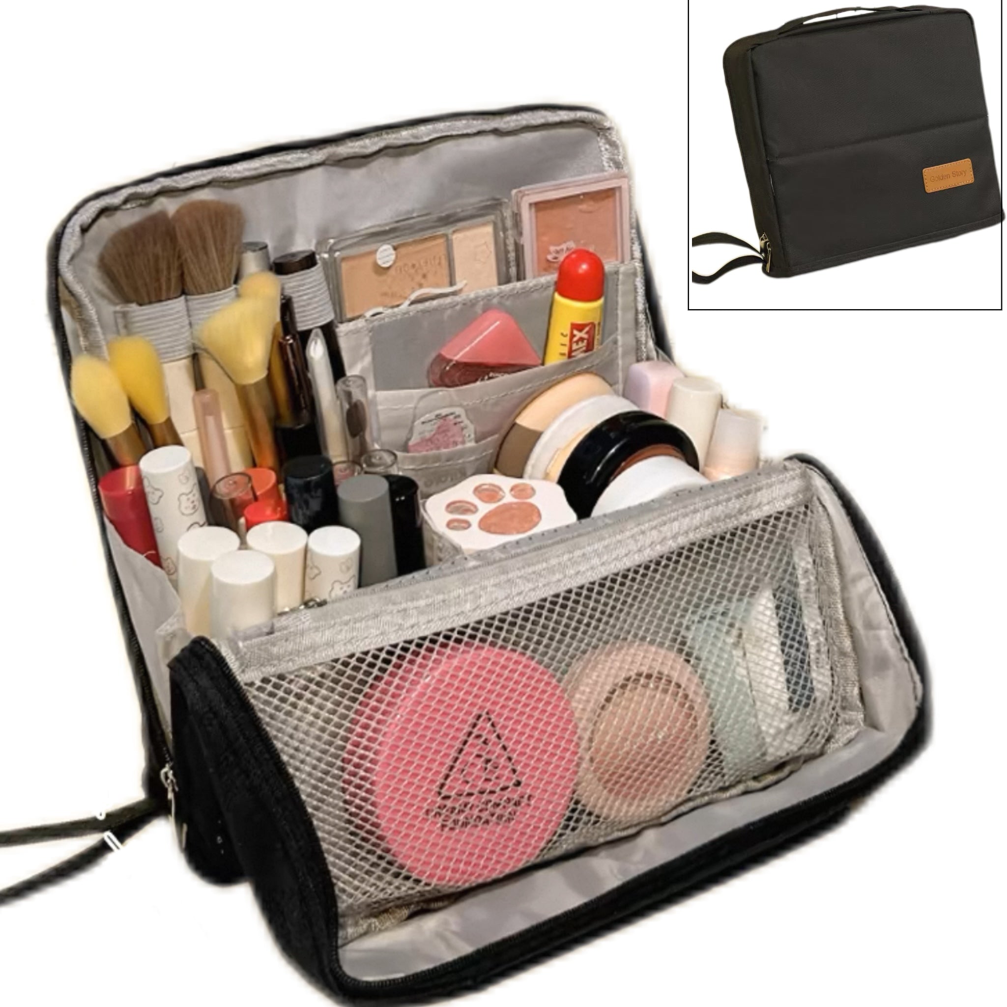 Standing Makeup Bag – Portable, Large Capacity