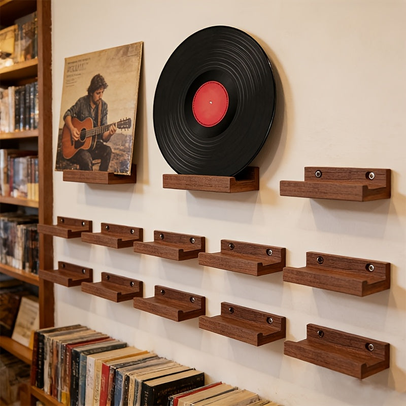 12 Pack Wood Vinyl Record Display Shelves