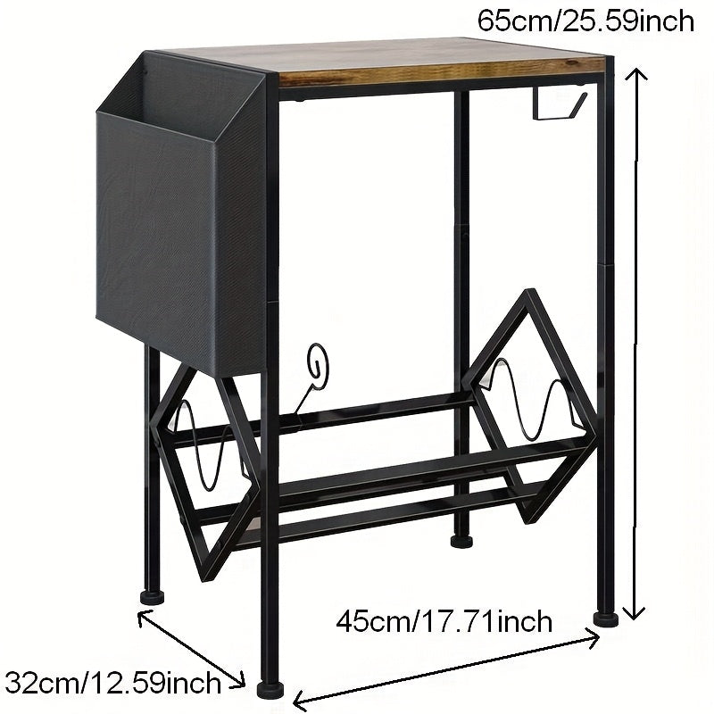 Retro-Style Vinyl Record Storage Rack with CD Holder