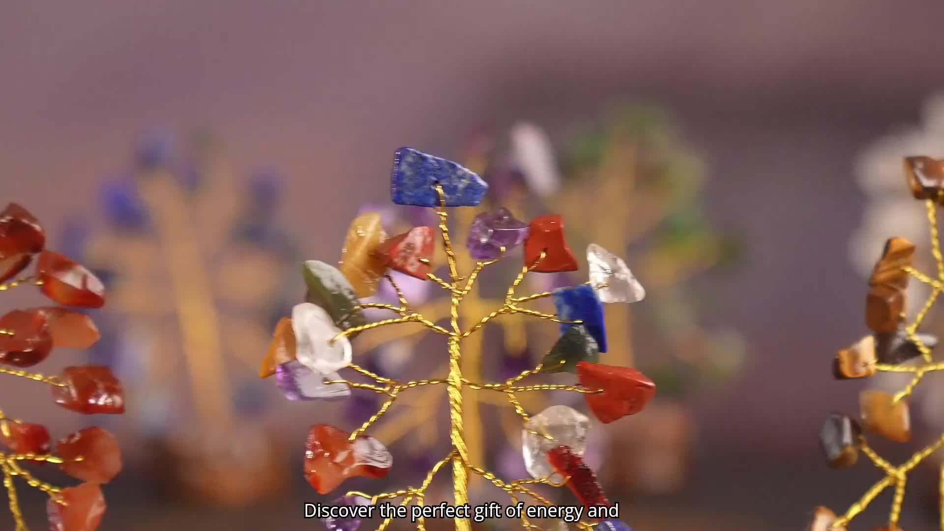 12pcs Crystal Tree of Life Set – Mini 7 Chakra Gemstone Trees