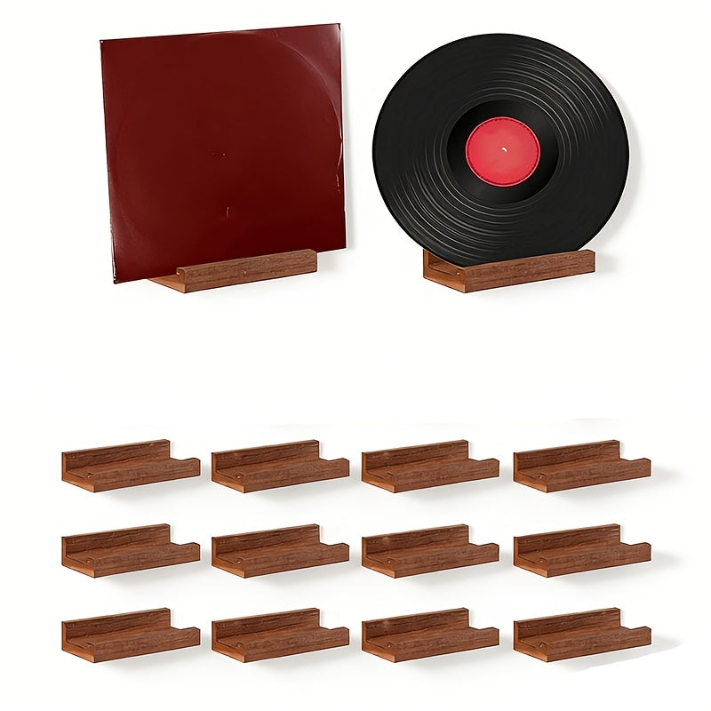 12 Pack Wood Vinyl Record Display Shelves
