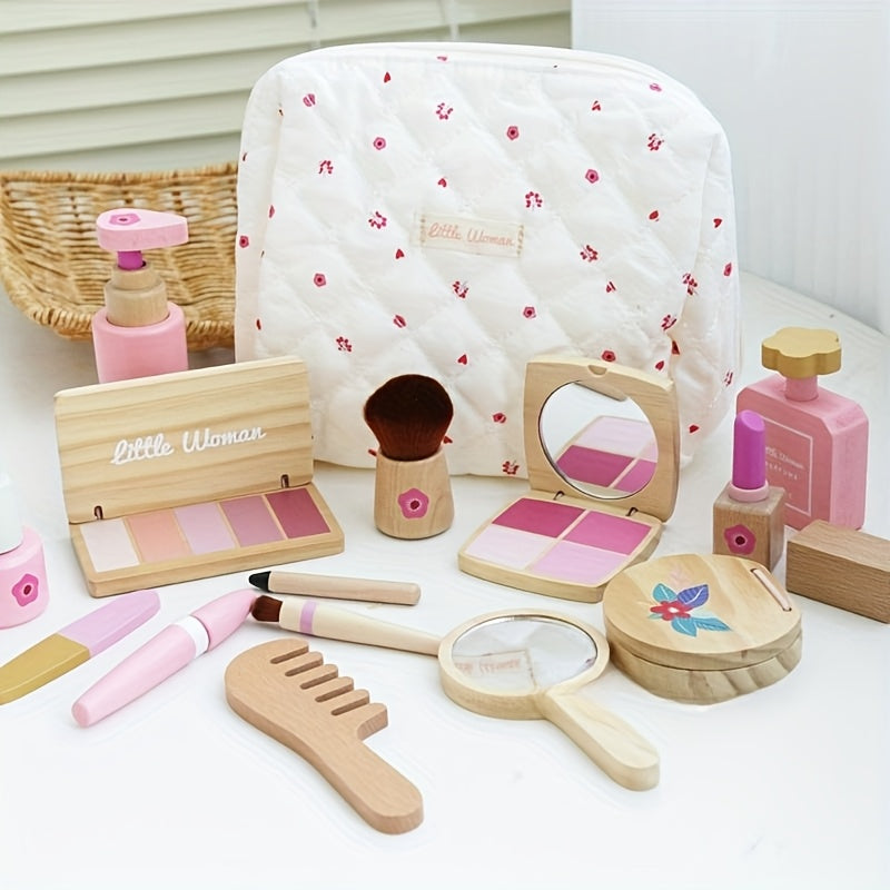 Kids Makeup Playset Wooden Pretend Play Toys