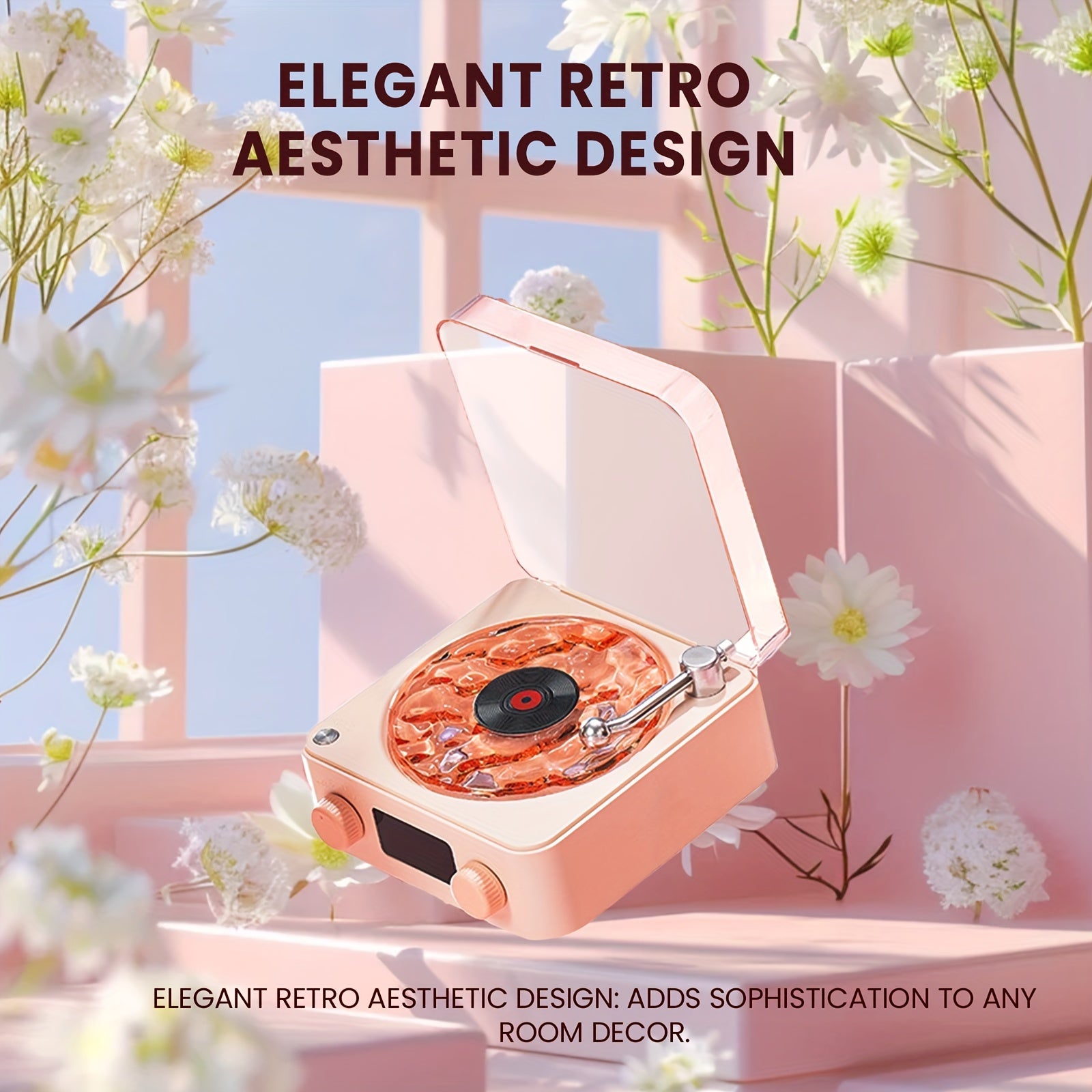 Retro Turntable Speaker with 4-in-1 Sound Modes