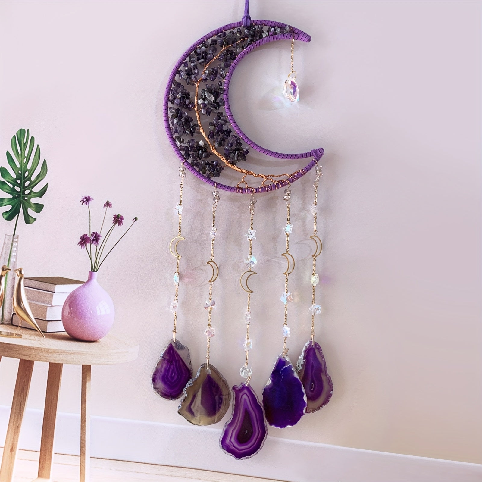 Handcrafted Crystal Tree of Life Hanging Decor