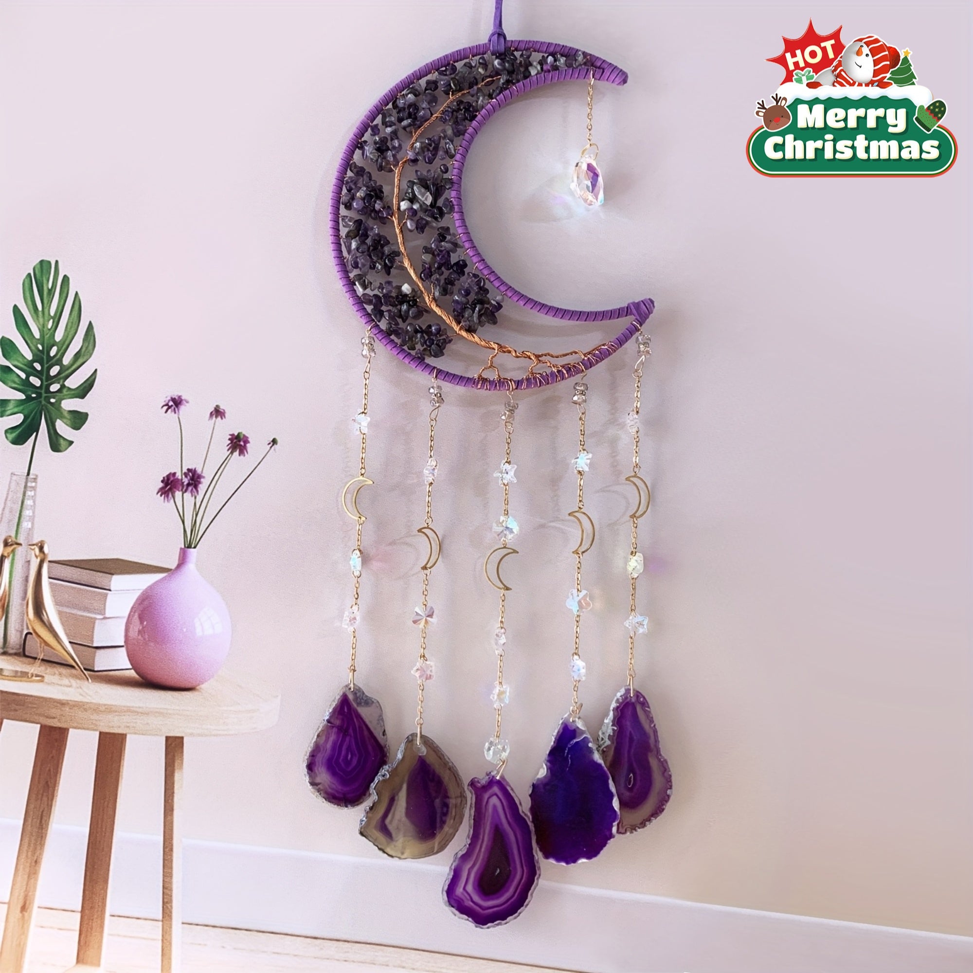 Handcrafted Crystal Tree of Life Hanging Decor