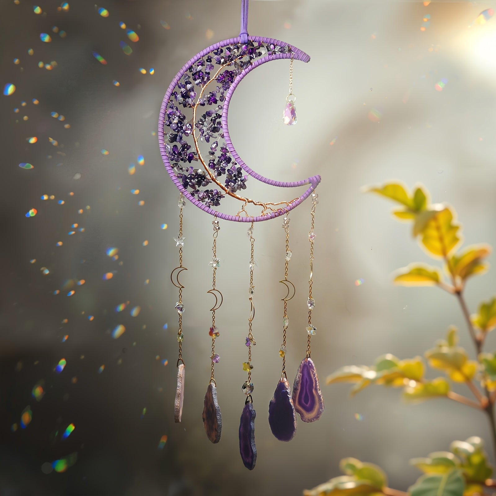 Handcrafted Crystal Tree of Life Hanging Decor