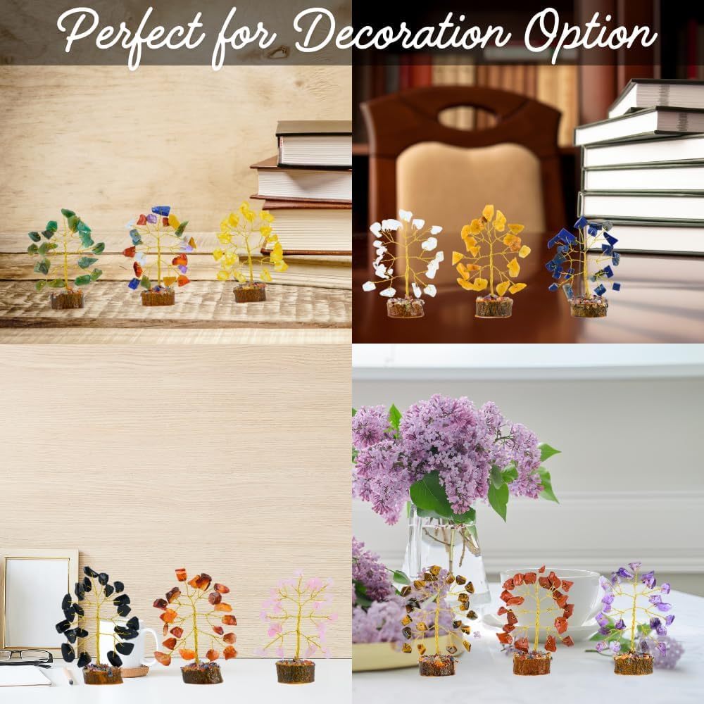 12pcs Crystal Tree of Life Set – Mini 7 Chakra Gemstone Trees