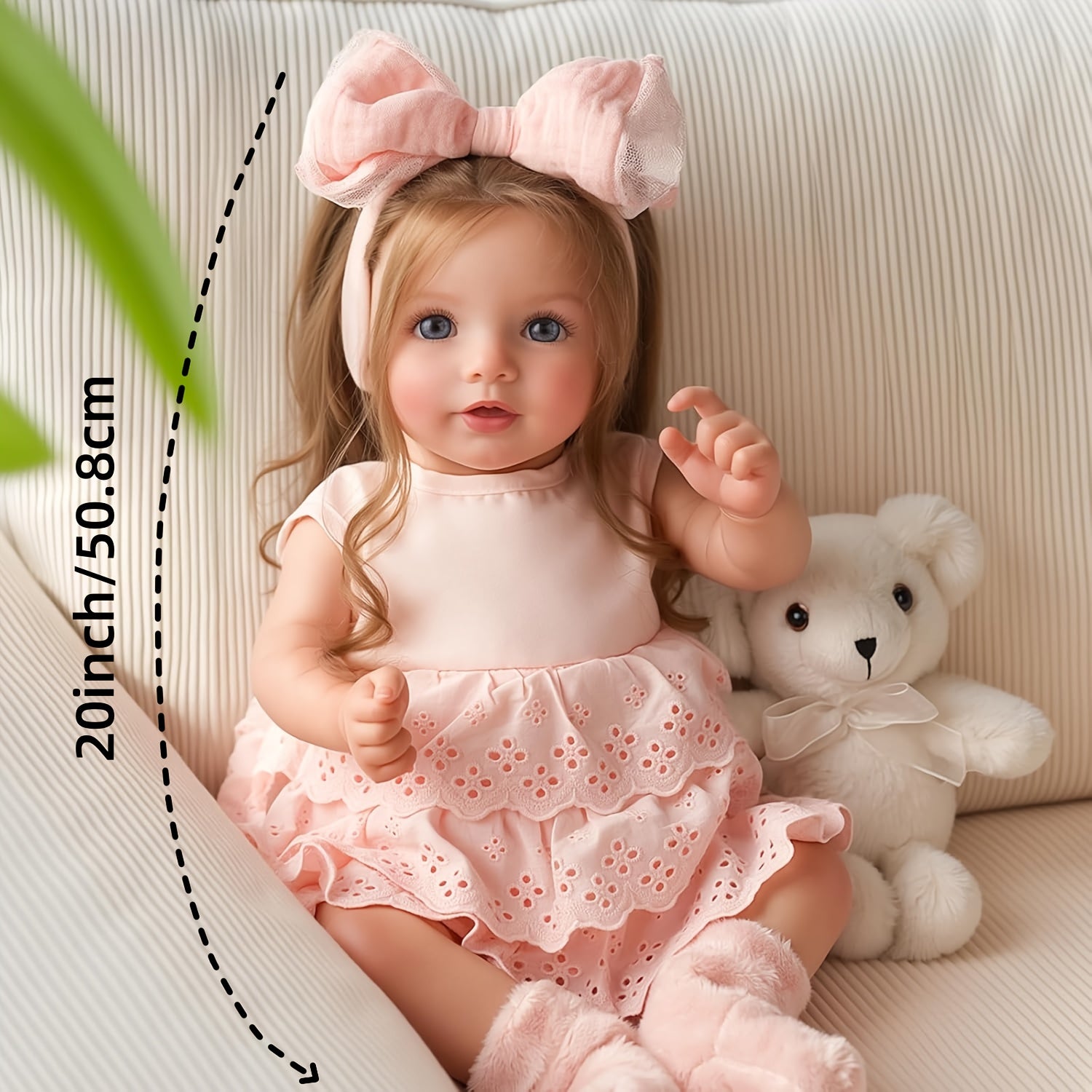 BABESIDE 20-Inch Realistic Reborn Baby Doll with Vinyl Limbs & Fabric Body