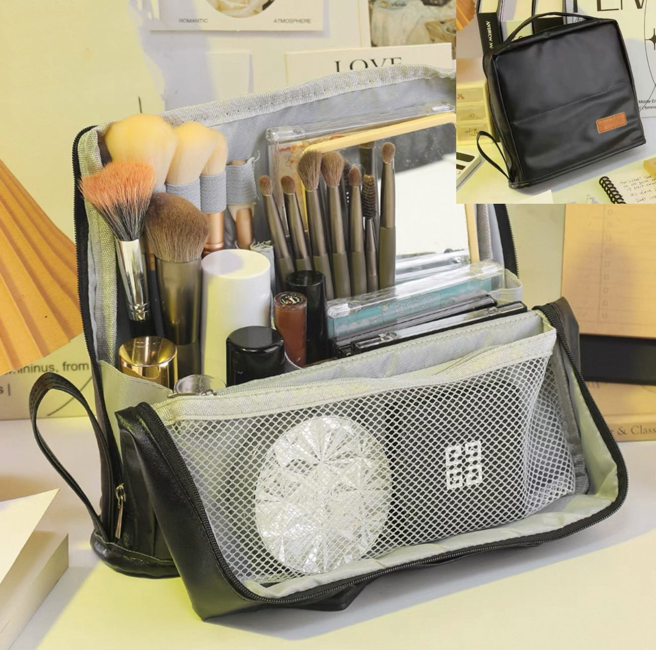 Standing Makeup Bag – Portable, Large Capacity