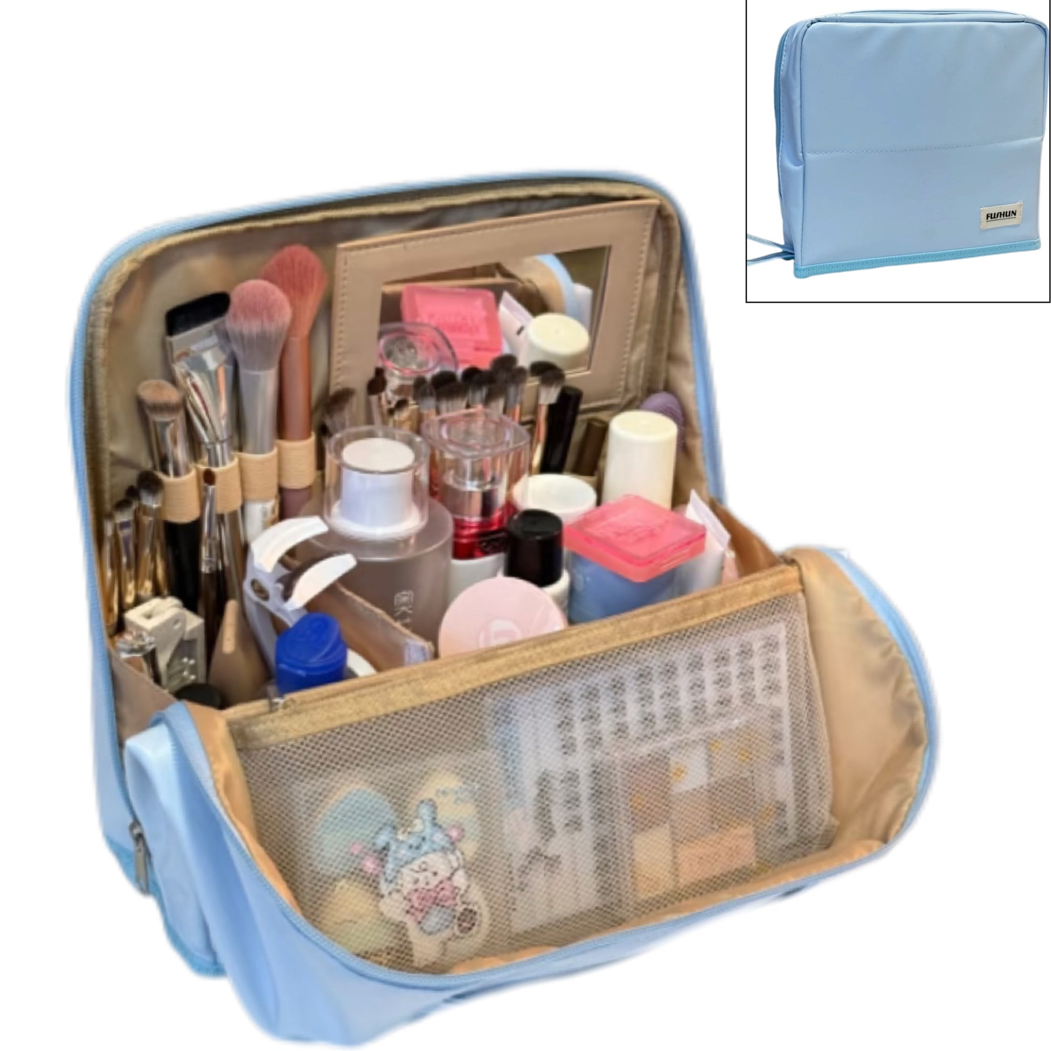 Standing Makeup Bag – Portable, Large Capacity