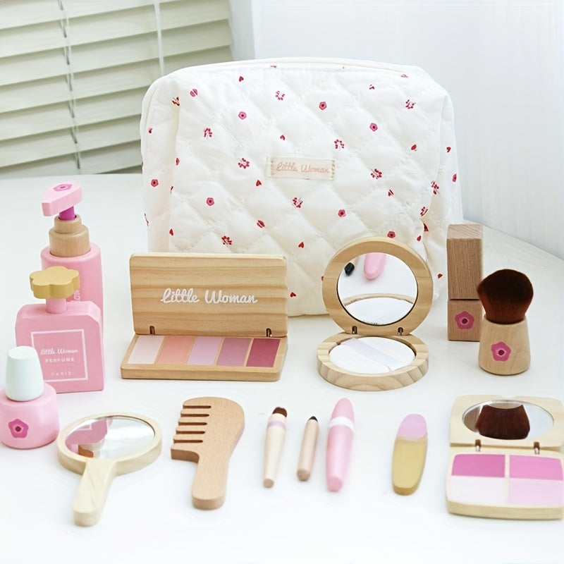 Kids Makeup Playset Wooden Pretend Play Toys