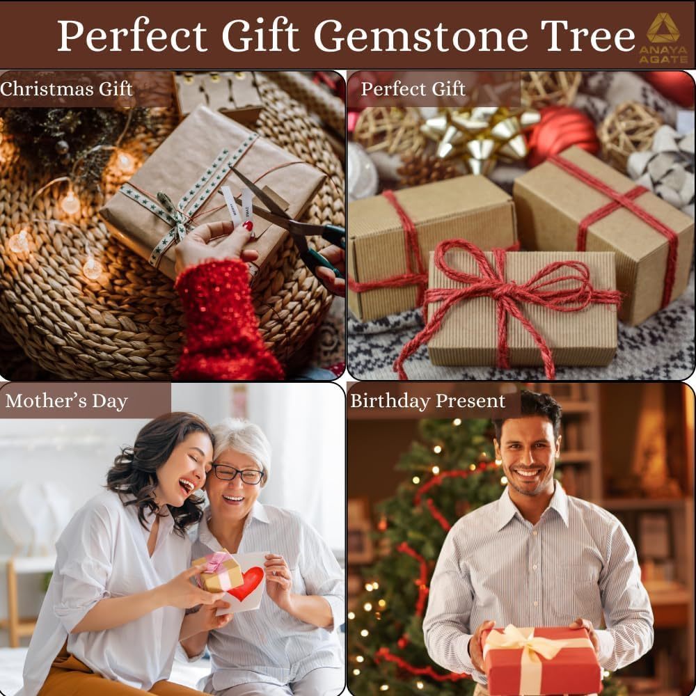 12pcs Crystal Tree of Life Set – Mini 7 Chakra Gemstone Trees