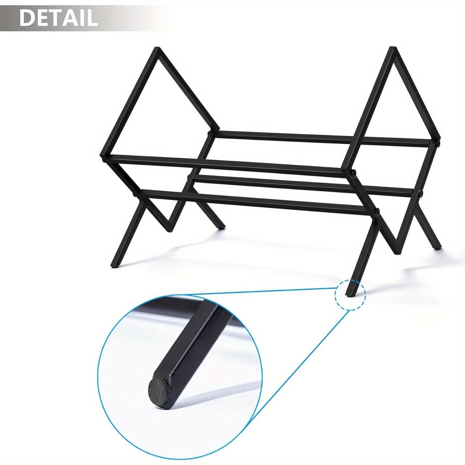 Modern Black Metal Vinyl Record Rack: Holds 80-100 Records