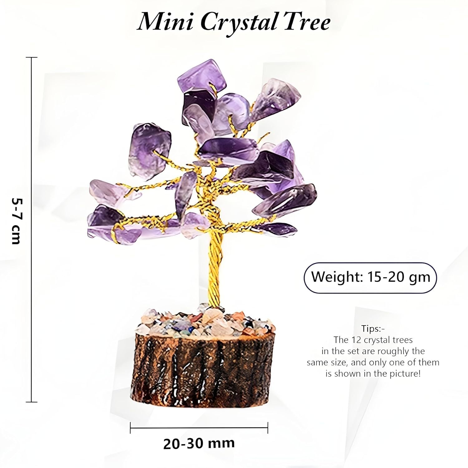 12pcs Crystal Tree of Life Set – Mini 7 Chakra Gemstone Trees