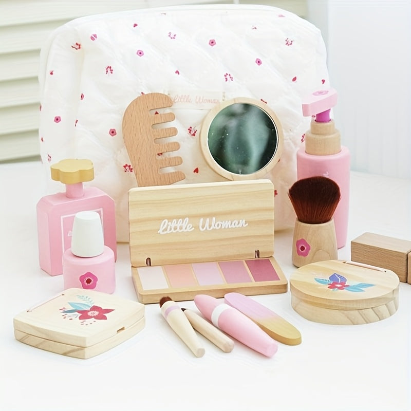Kids Makeup Playset Wooden Pretend Play Toys