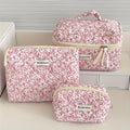 3pcs Girls' Floral Cosmetic Bag Set