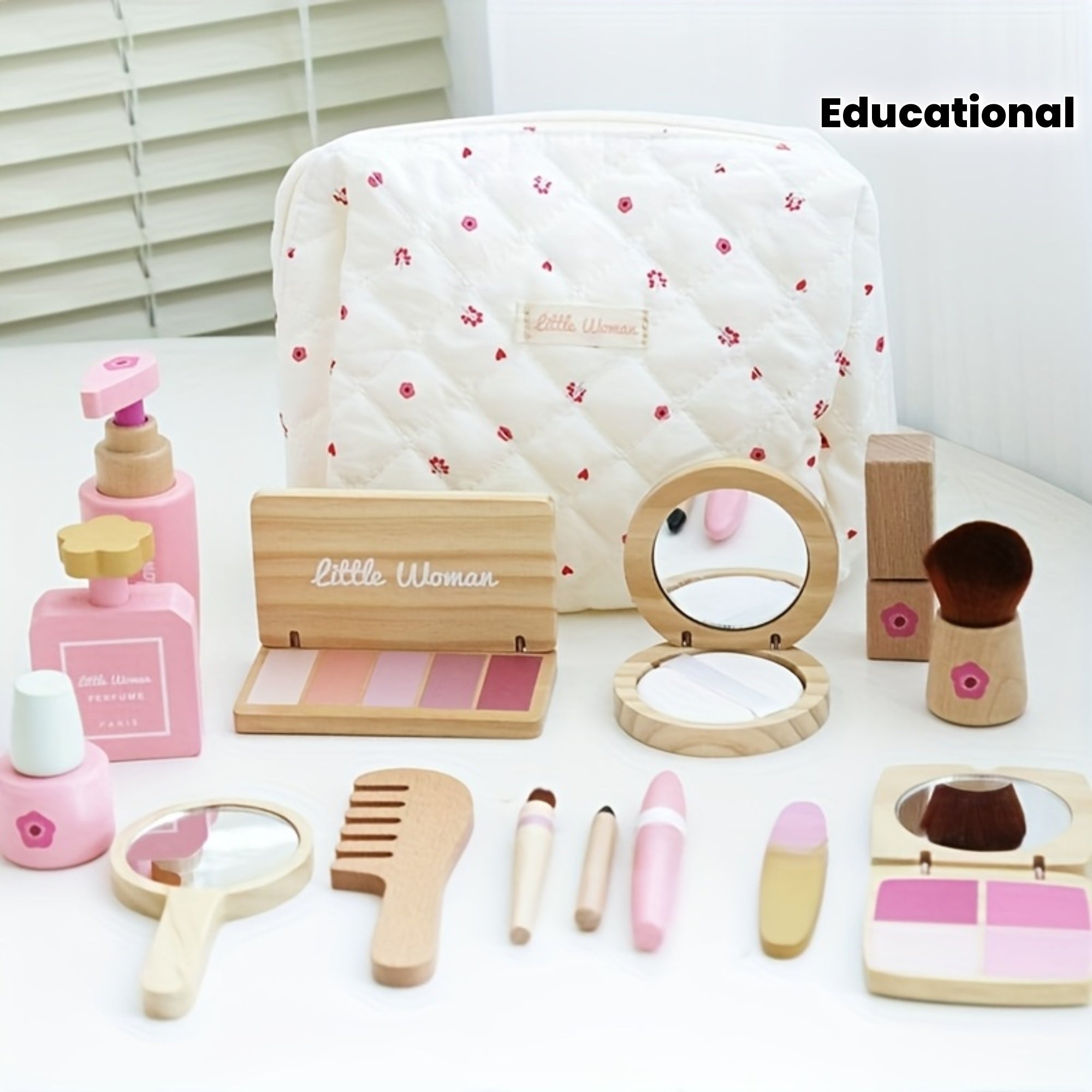 Kids Makeup Playset Wooden Pretend Play Toys