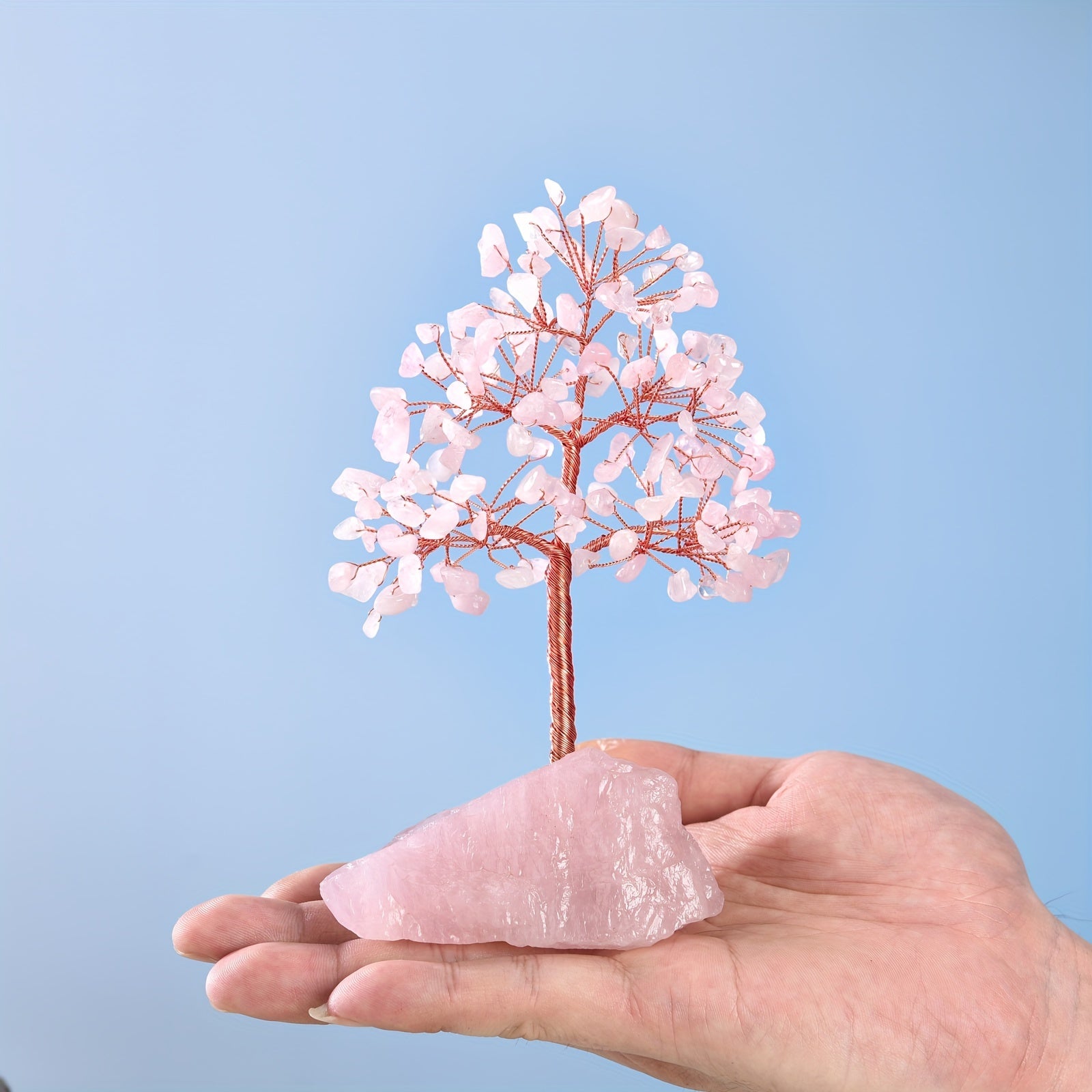 Rose Quartz Crystal Tree of Life - Chakra Tree