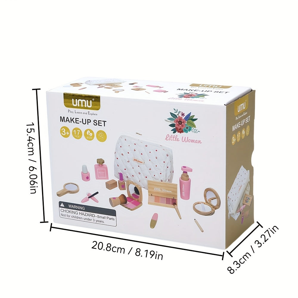 Kids Makeup Playset Wooden Pretend Play Toys