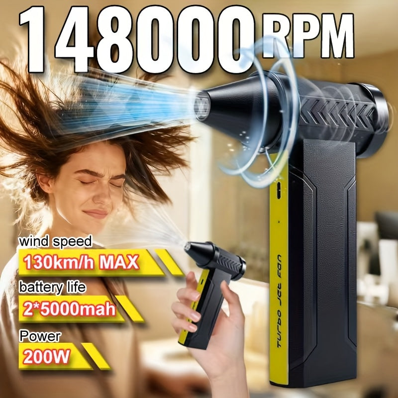 148000RPM Ultra-Powerful Portable Turbo Jet Fan with High-Speed Airflow