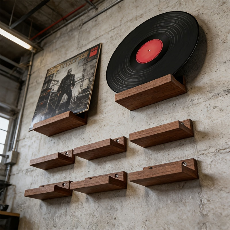 12 Pack Wood Vinyl Record Display Shelves